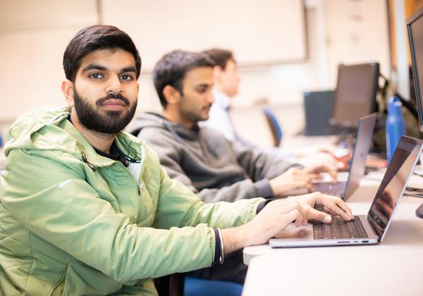 Young man working at a computer