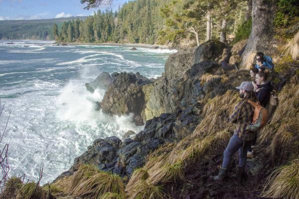 Students of the Bachelor of Arts, Minor in Earth Science program enjoying a field trip to Vancouver Island's west coast