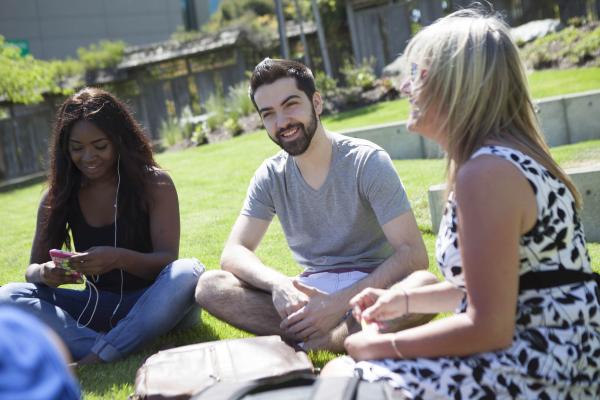 Students of VIU's Management of Hospitality program on campus