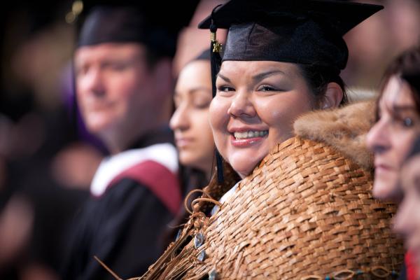 Students of the Business Fundamentals for Aboriginal Communities Certificate program at their convocation after completing their principles of management courses successfully