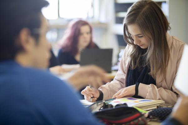 Students of the Adult High School (ABE) program in class