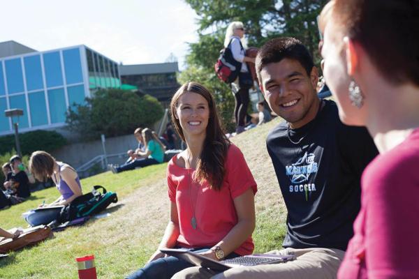 Students of VIU's sport science courses gathering at VIU's campus