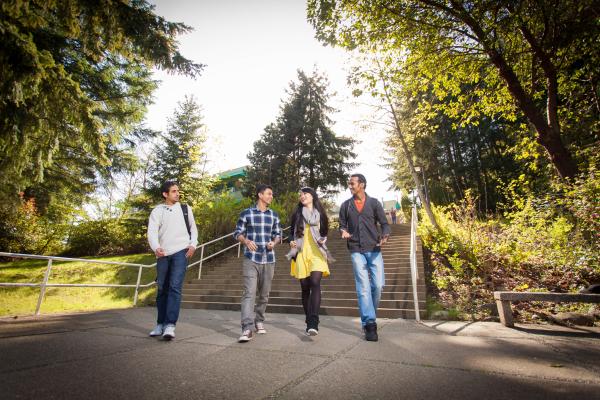 French Proficiency Certificate students on their way to class