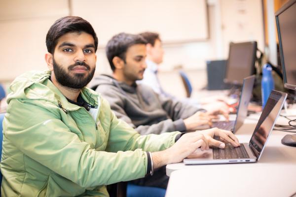 Young man working at a computer