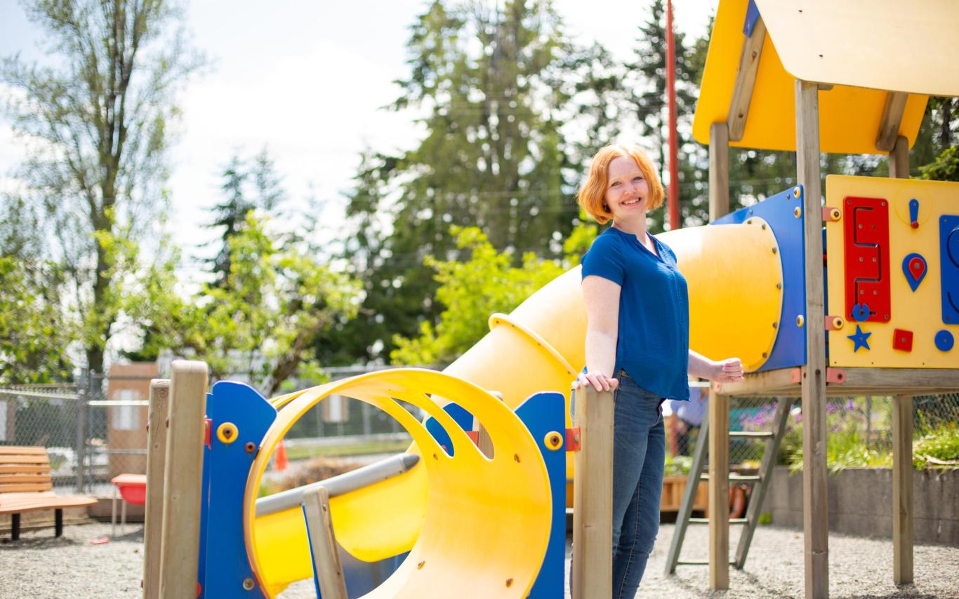 Female CYC student on a playground