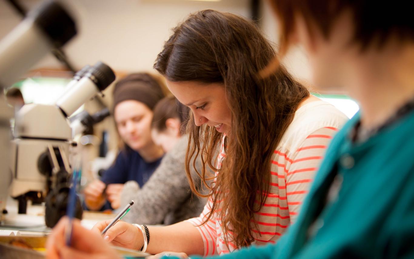 Students of the Bachelor of Arts, Major and Minor in Chemistry program in the lab