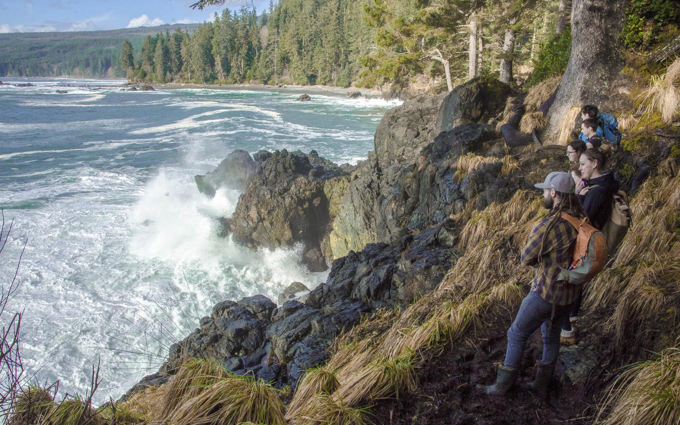 Students of the Bachelor of Arts, Minor in Earth Science program enjoying a field trip to Vancouver Island's west coast