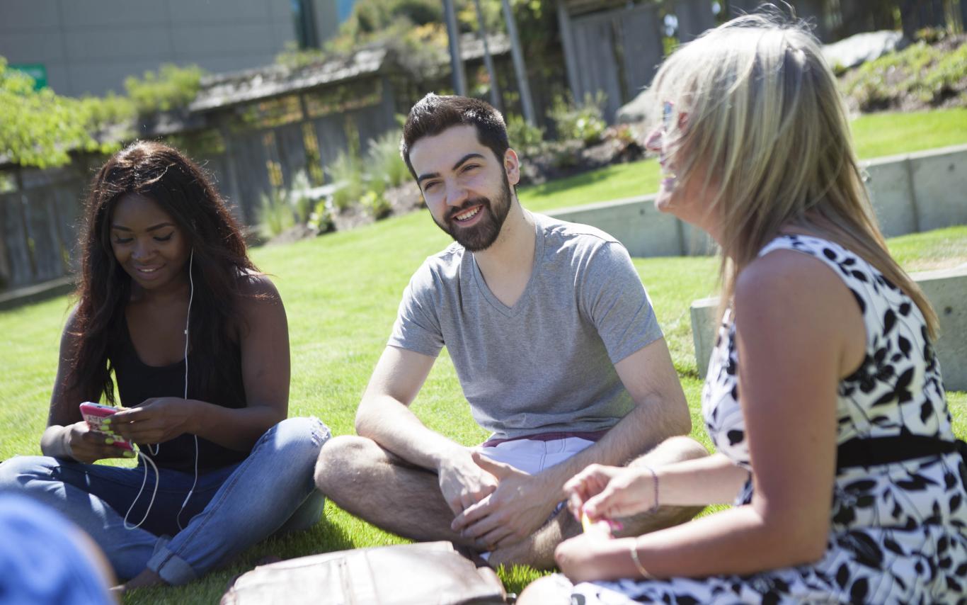 Students of VIU's Management of Hospitality program on campus