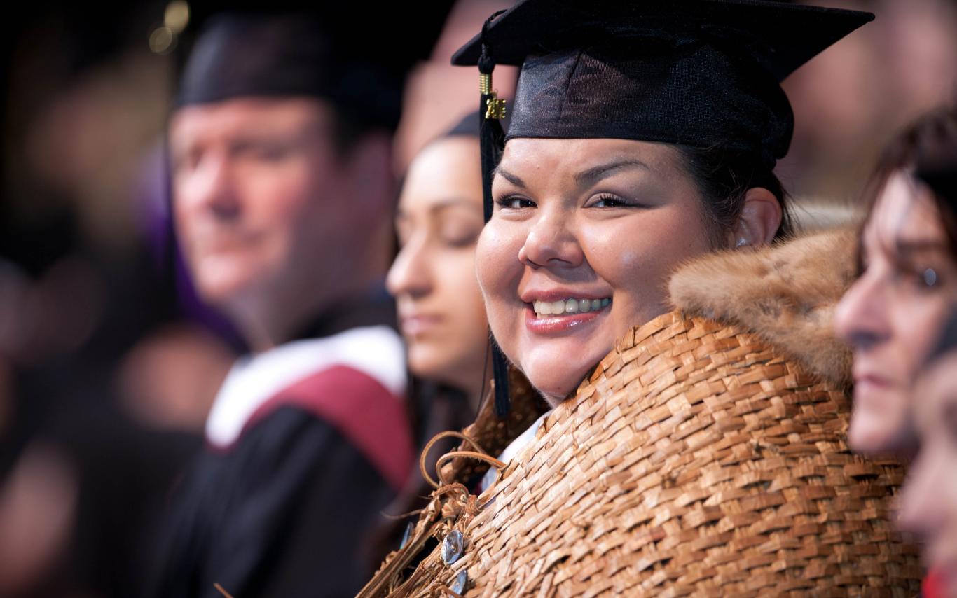 Students of the Business Fundamentals for Aboriginal Communities Certificate program at their convocation after completing their principles of management courses successfully
