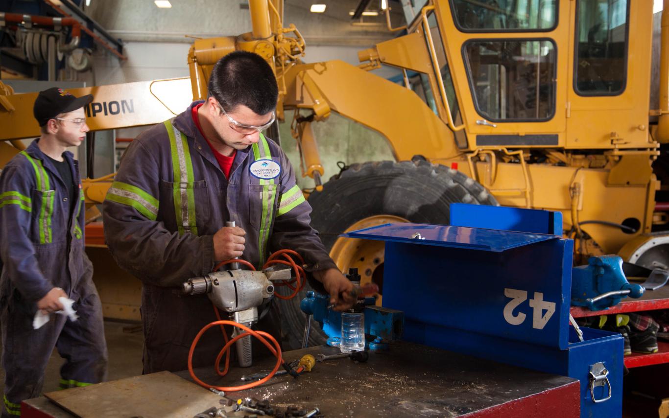 Heavy Duty Mechanics in VIU's garage