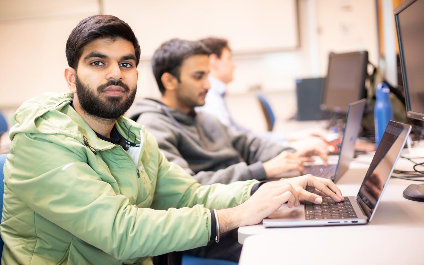 Young man working at a computer