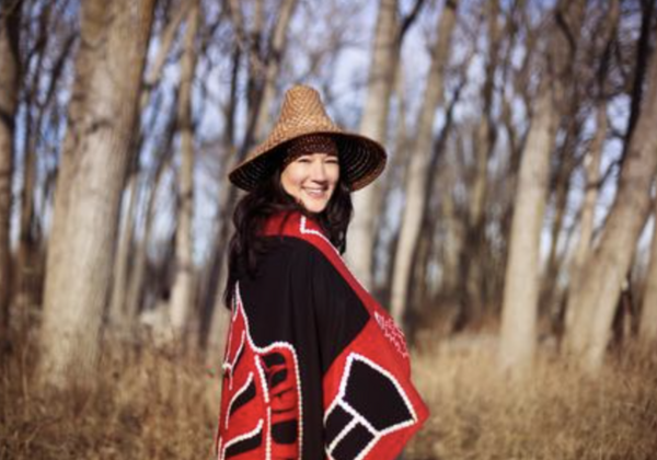 Marion Newman in traditional Coast Salish regalia