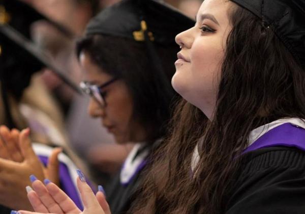 Students in graduation attire