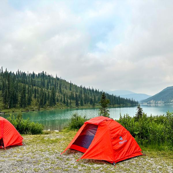 The researchers campsite at Stone Mountain Provincial Park.