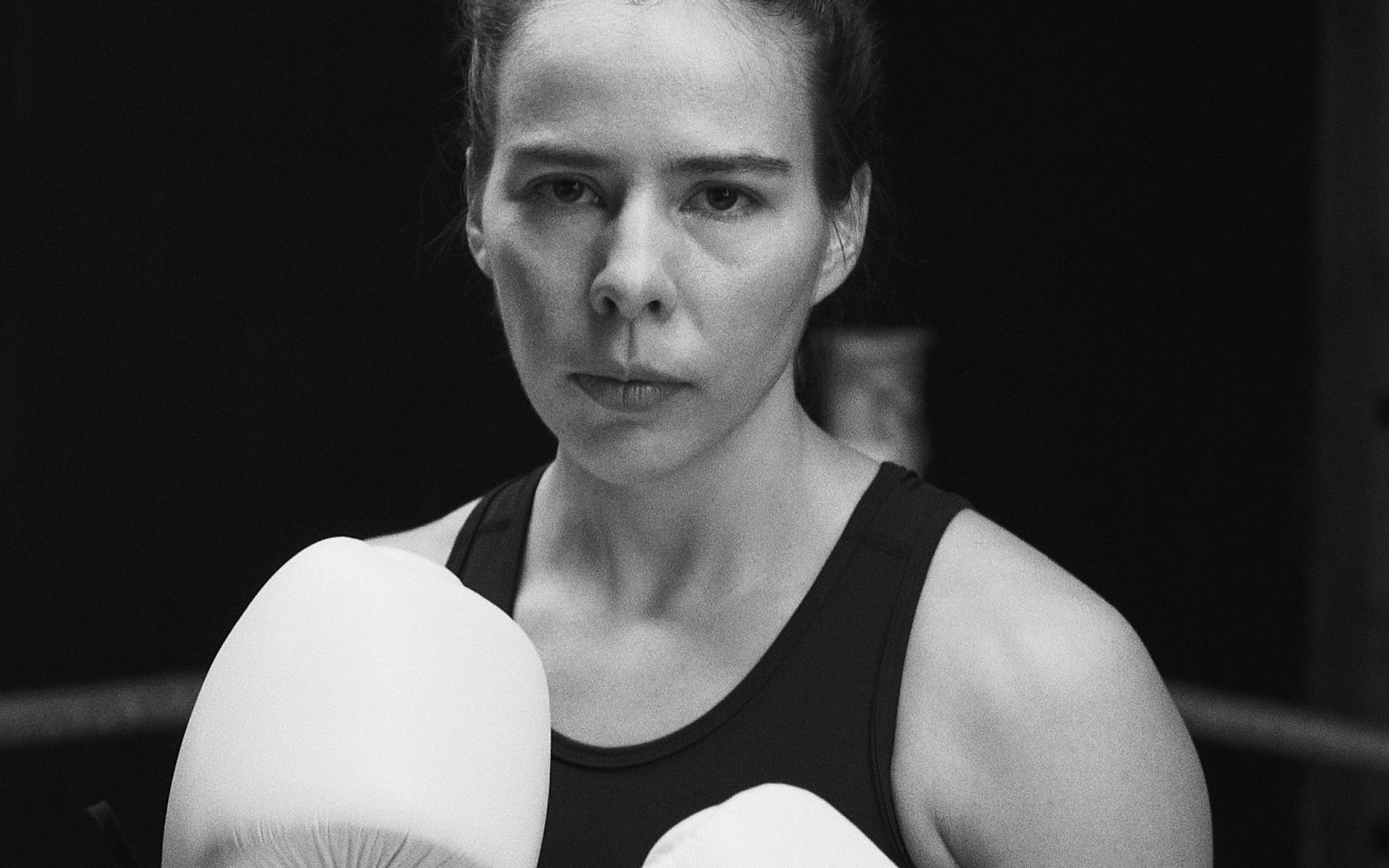 Ivy Richardson wearing boxing gloves