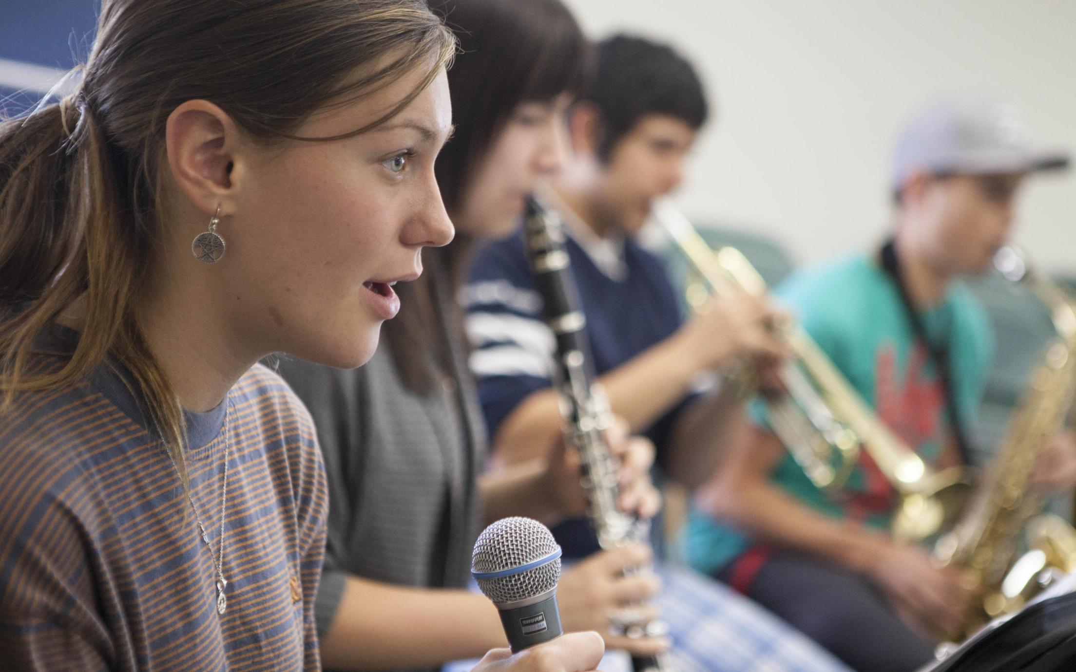 Bachelor of Music in Jazz Studies students playing instruments