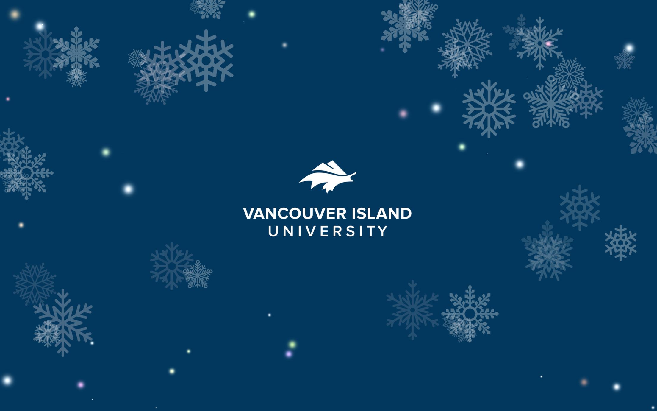 VIU logo with snowflakes