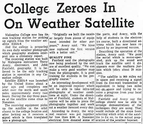 College Zeroes in on Weather Satellite
