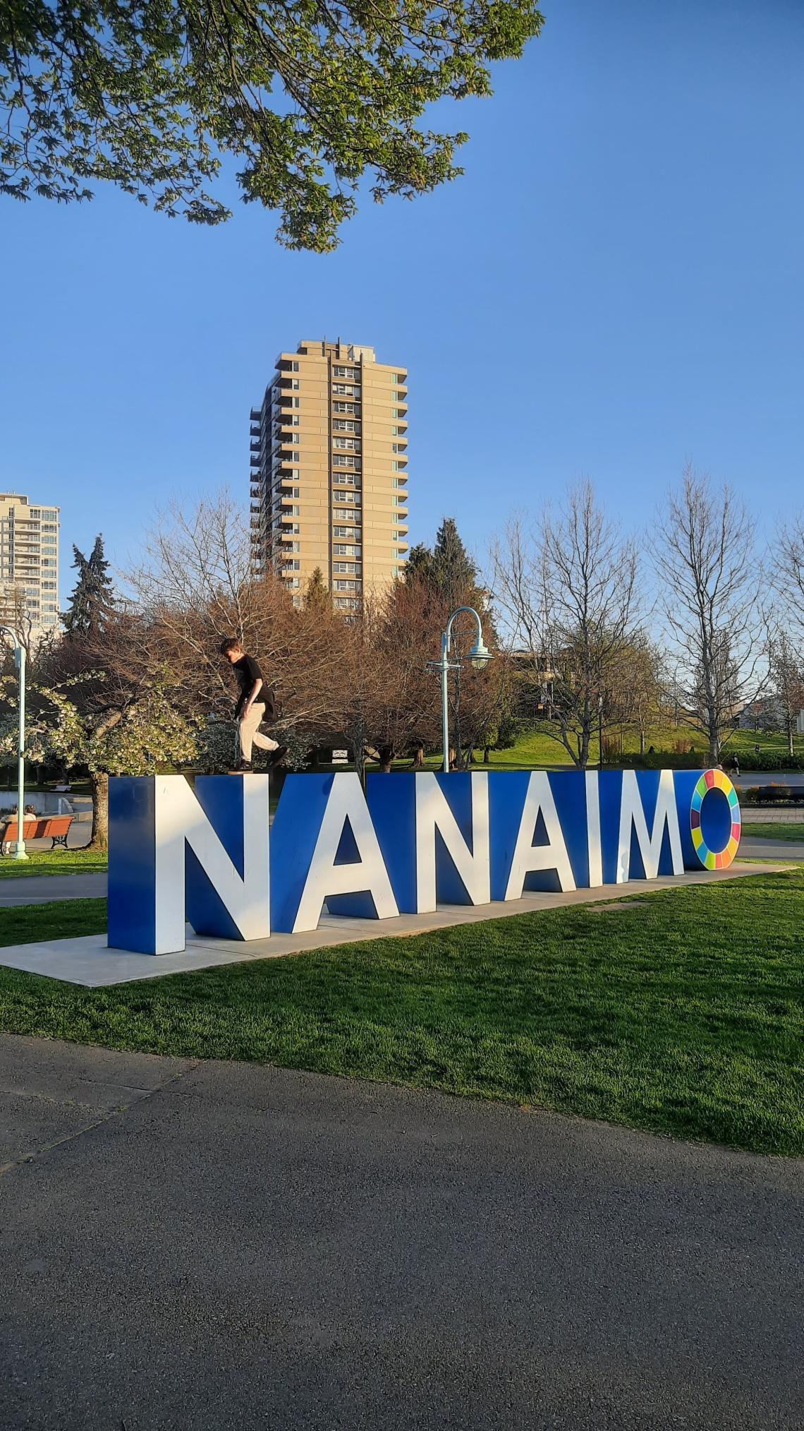 Nanaimo sign in Maffeo Sutton Park