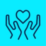 Hands holding a heart.