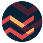 Brown circle icon with orange lines