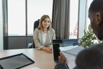 woman interviewing for a job