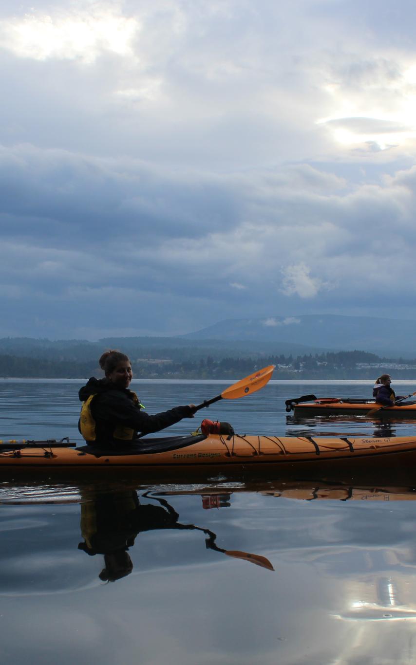 Kayakers on the ocean.